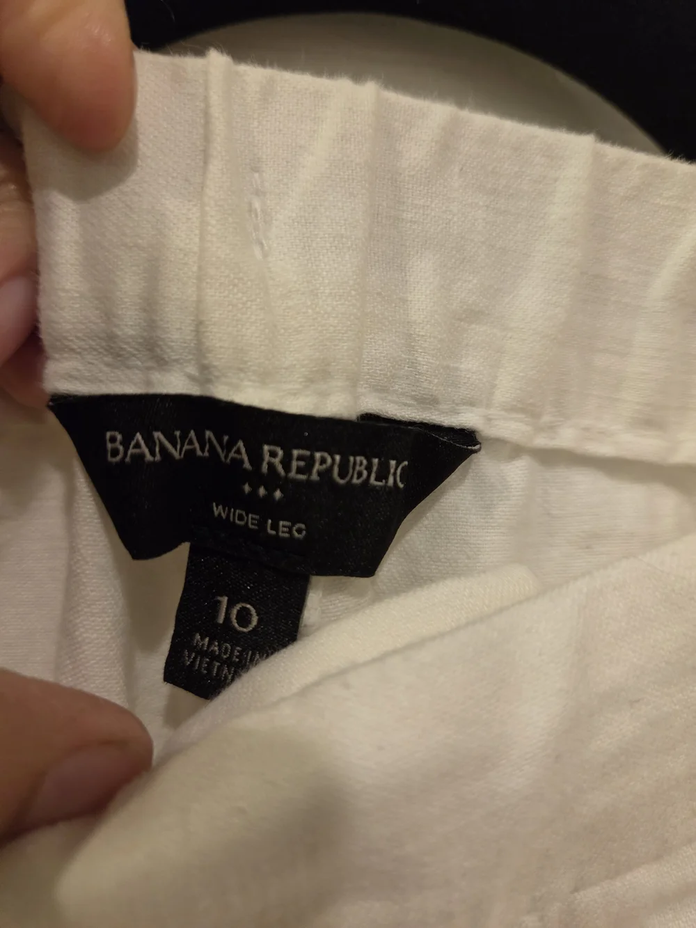 Banana Republic White Linen Wide-Leg Pants